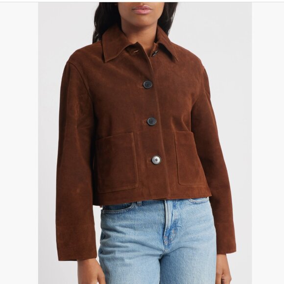 Madewell Boxy-Crop Suede Jacket - Picture 3 of 9